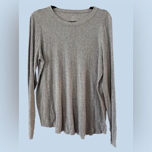 Aerie Soft Gray Ribbed Knit Top